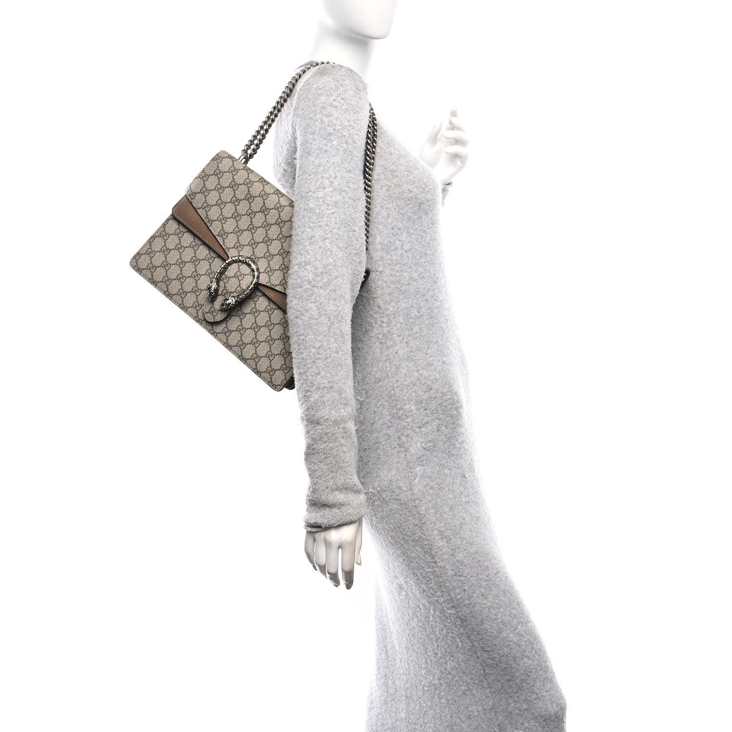 GG Supreme Monogram Medium Dionysus Shoulder Bag Taupe