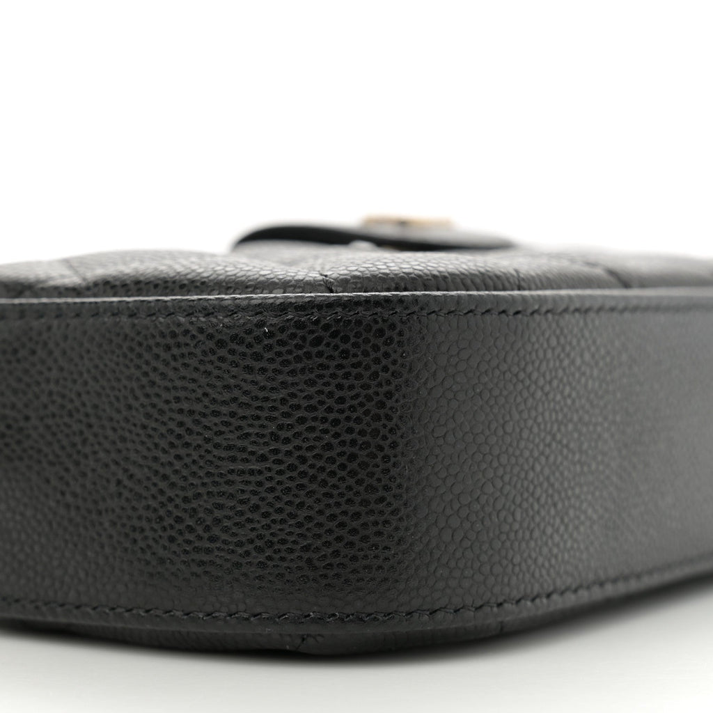 Caviar Quilted Chain Camera Bag Black
