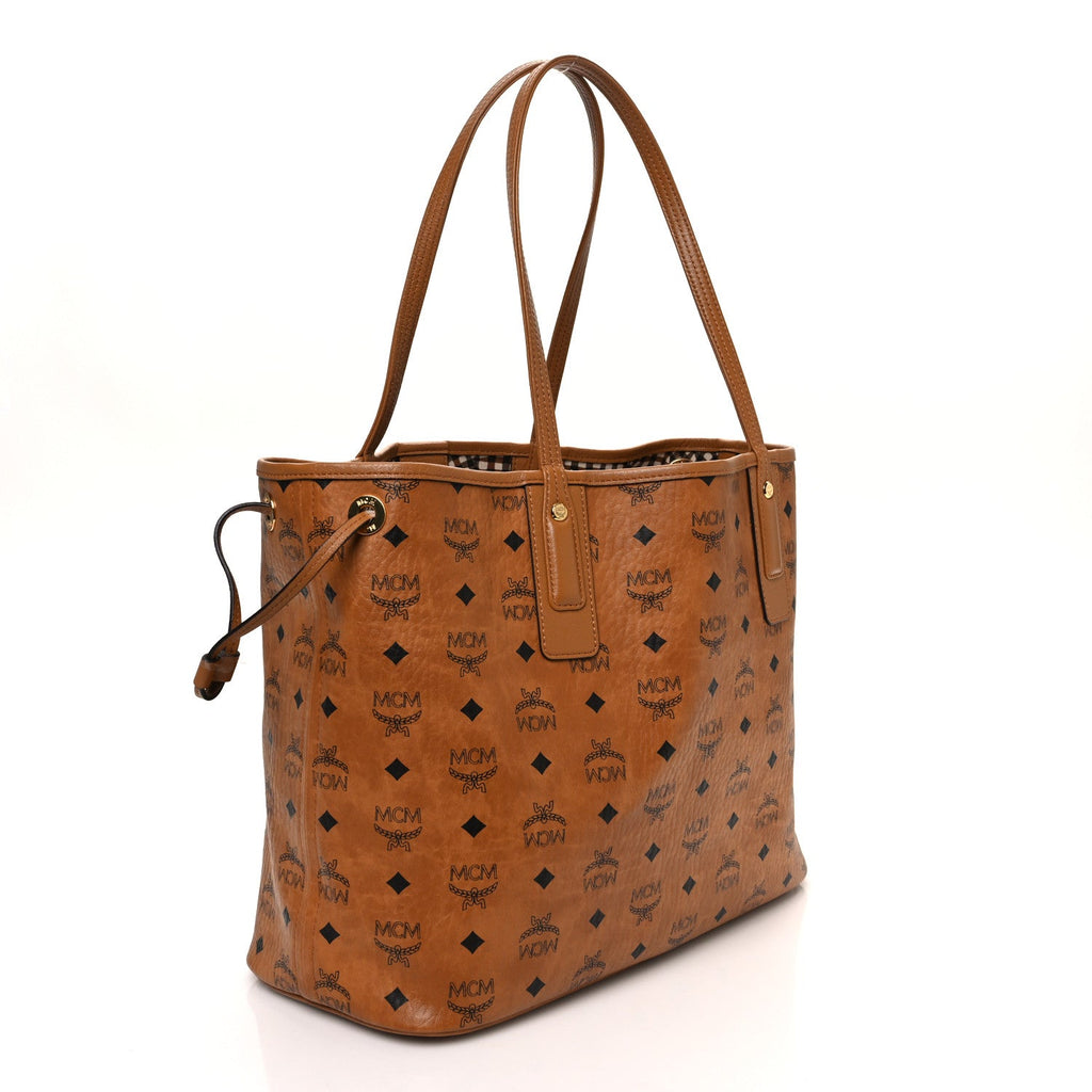 Visetos Medium Liz Reversible Shopper Tote Cognac
