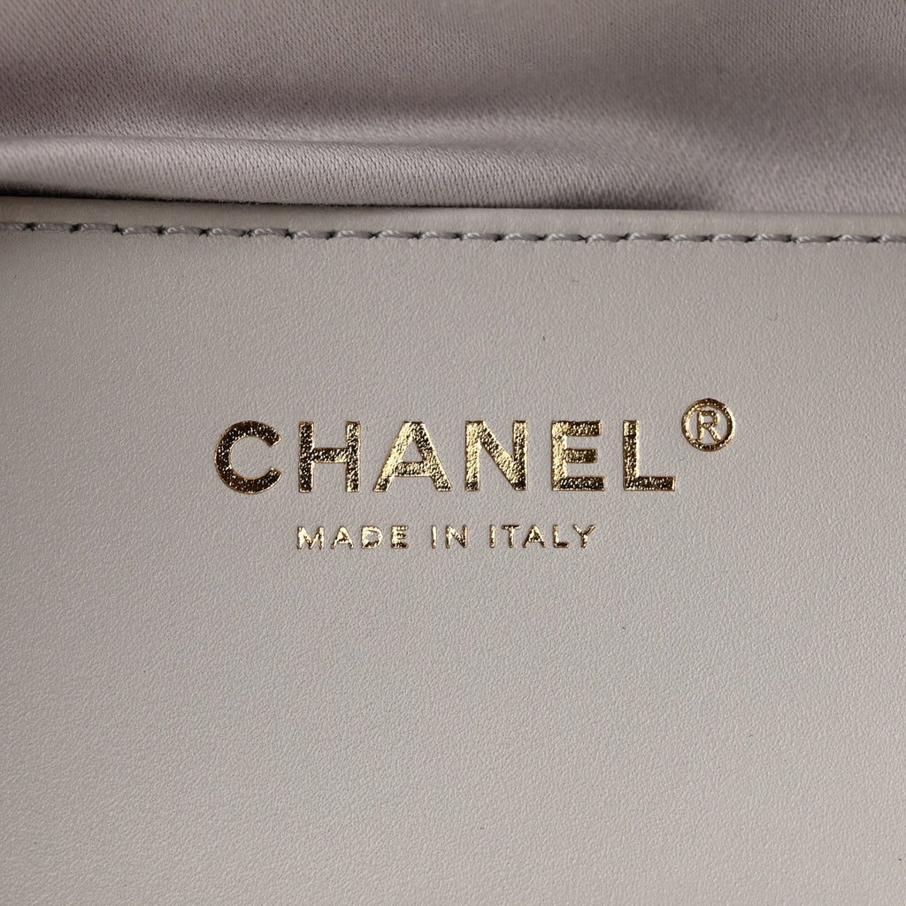 Caviar Quilted Small Chanel 25 Handbag Light Grey