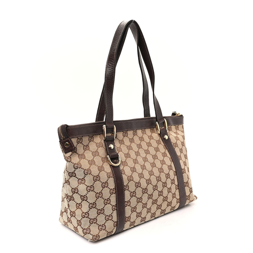 Monogram Medium Abbey Tote Dark Brown