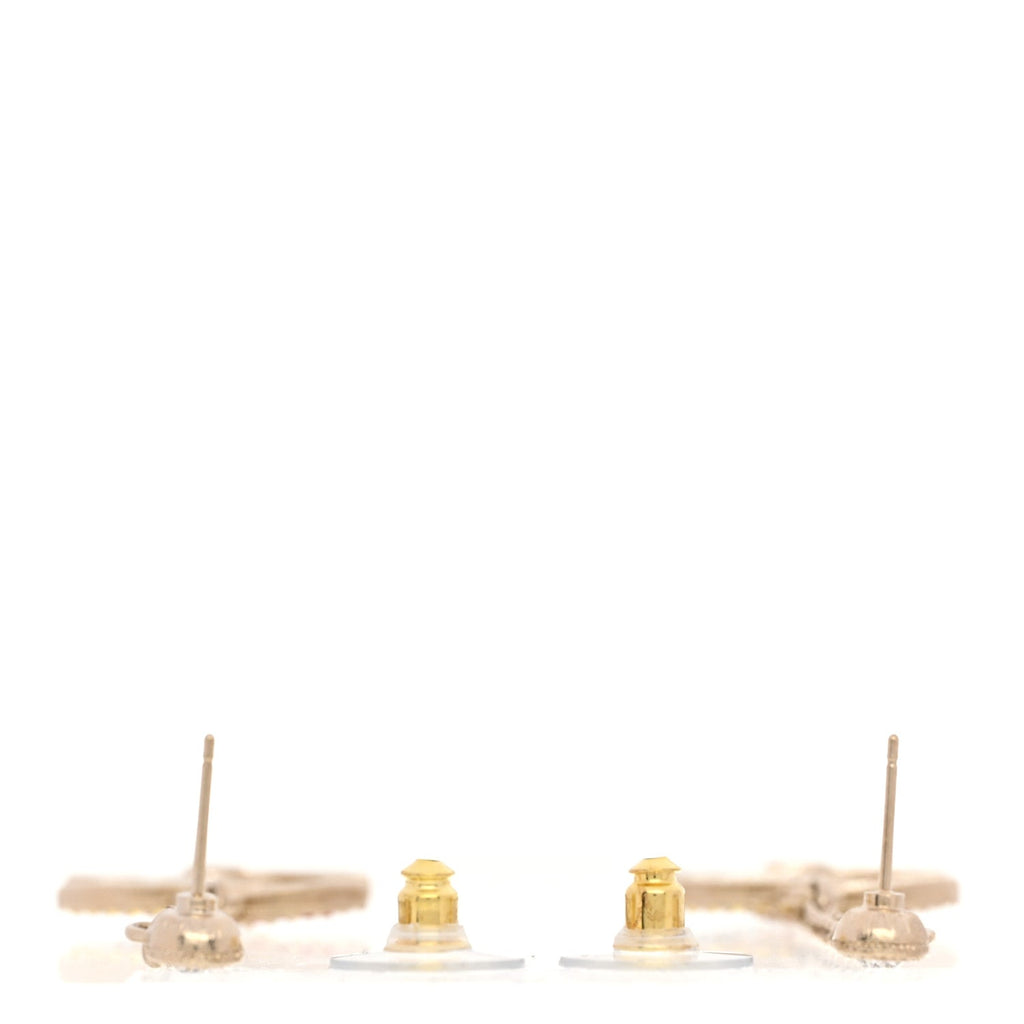 Crystal CC Drop Earrings Gold Multicolor