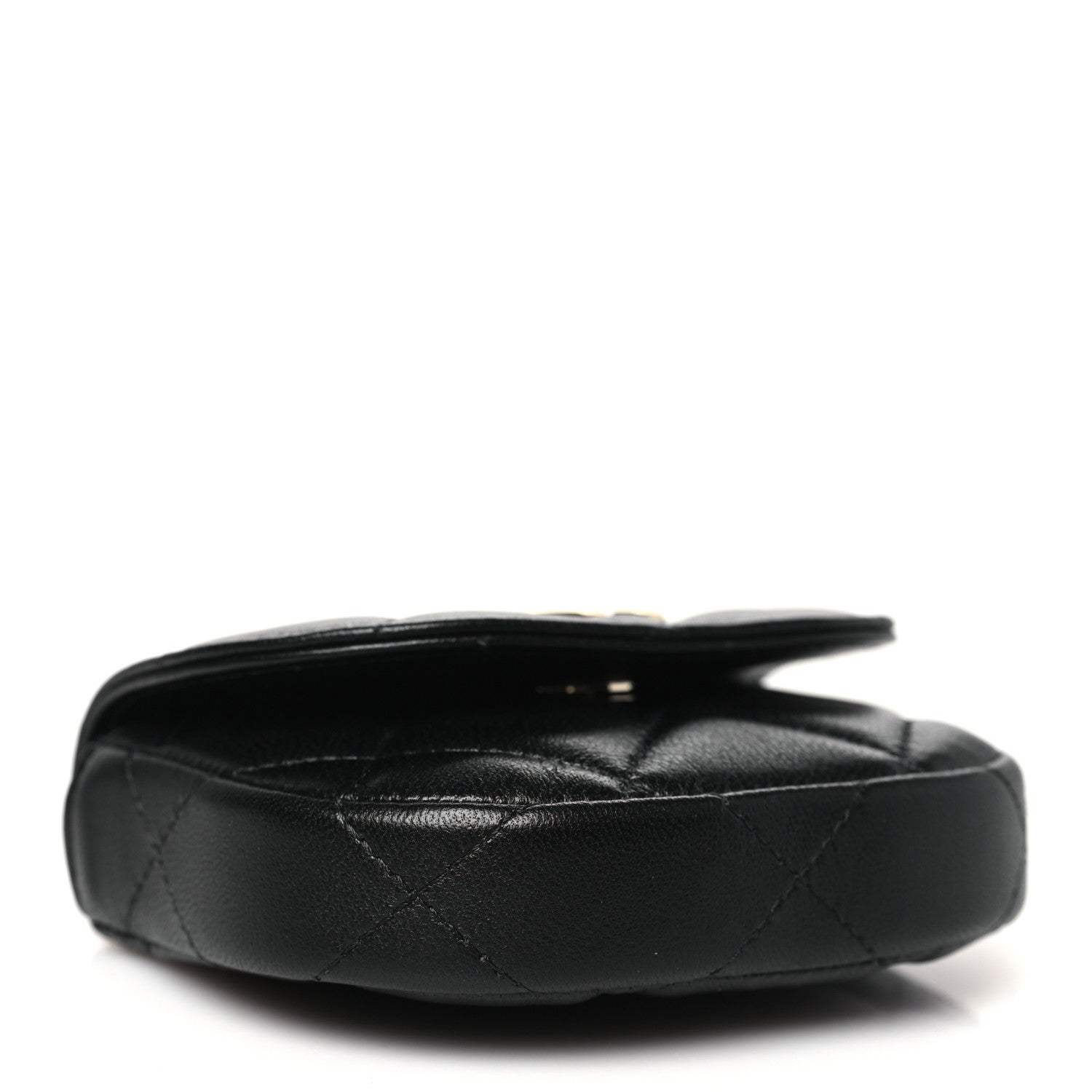 Lambskin Quilted Pearl Top Handle Clutch With Chain Black