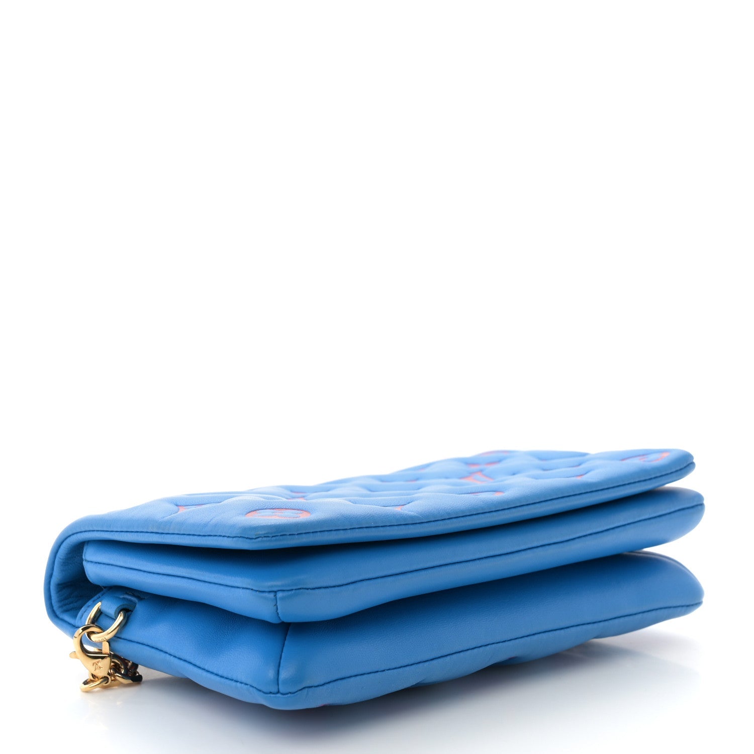 Lambskin Embossed Monogram Vuittamins Pochette Coussin Blue Red
