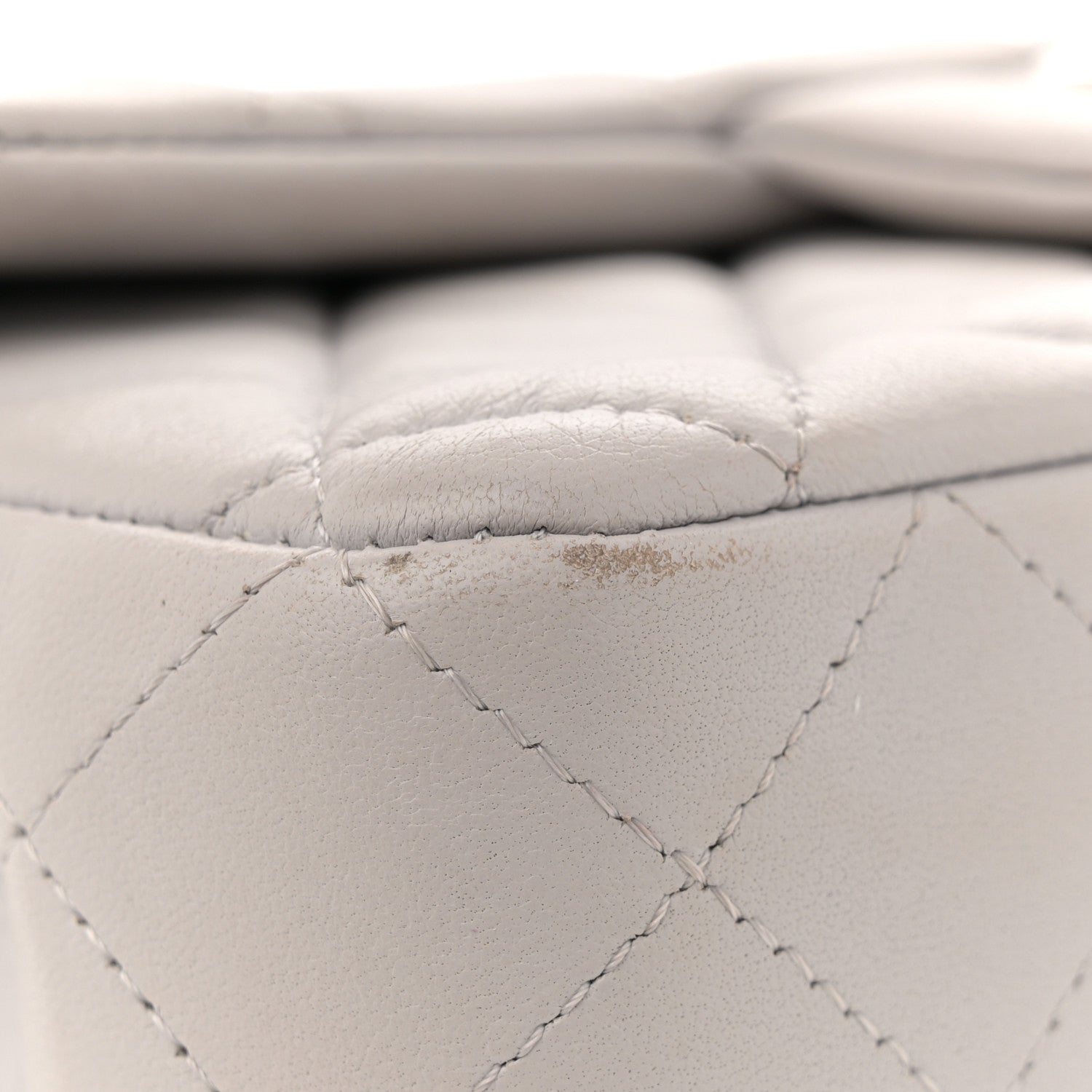 Lambskin Quilted Mini Rectangular Flap Grey