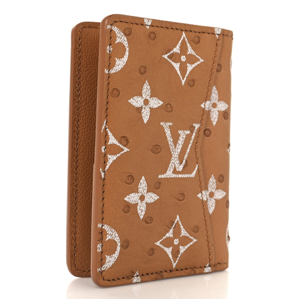 Ostrich Monogram Pocket Organizer NM