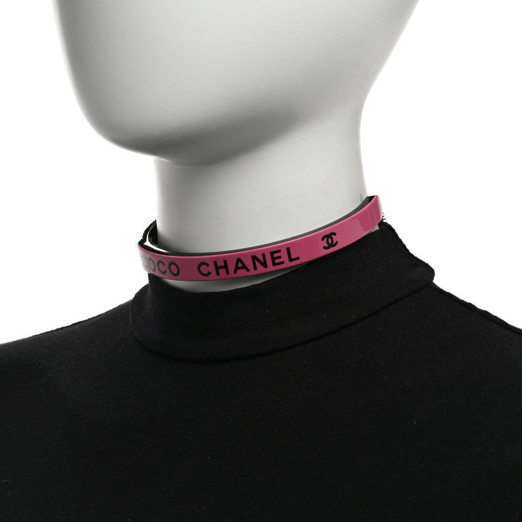 Resin Logo Choker Pink Black