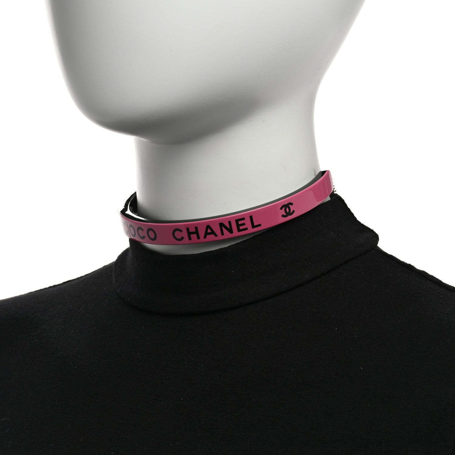 Resin Logo Choker Pink Black