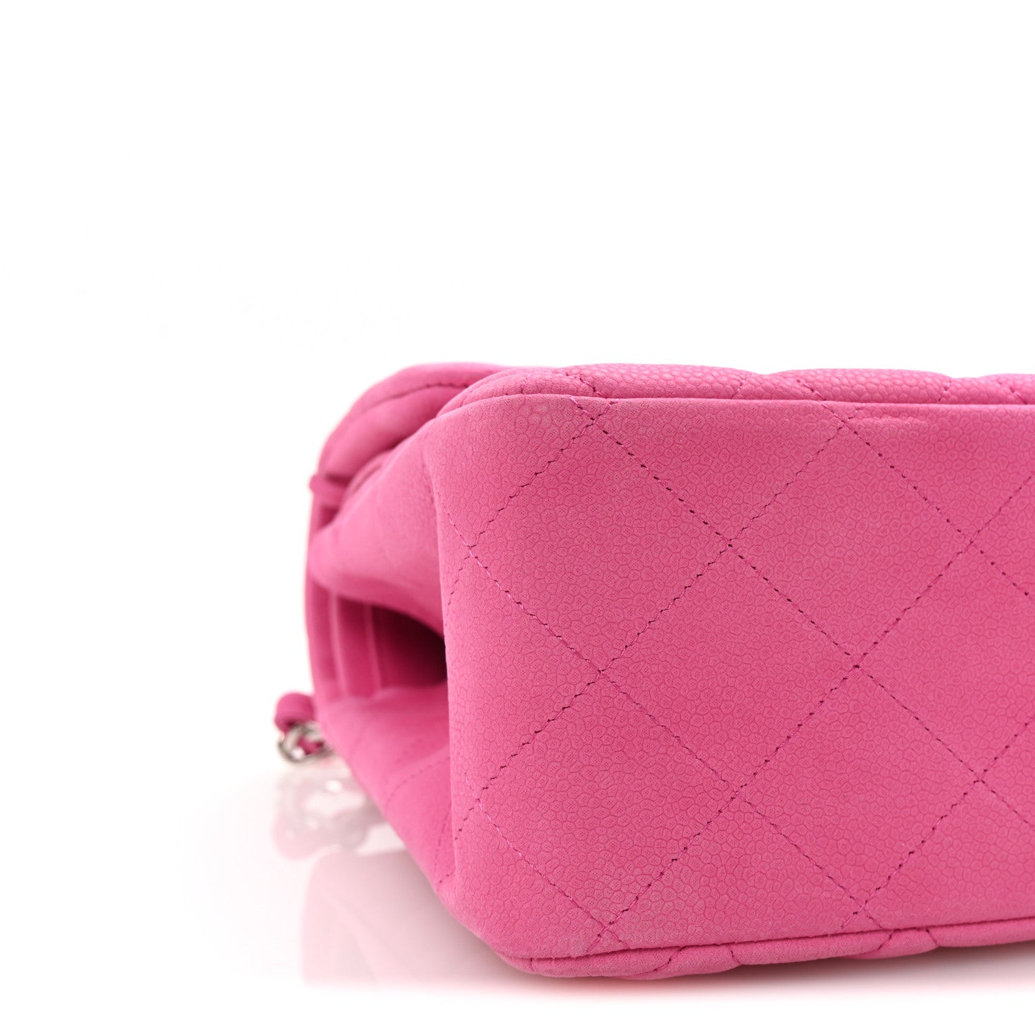 Iridescent Caviar Quilted Jumbo Double Flap Pink