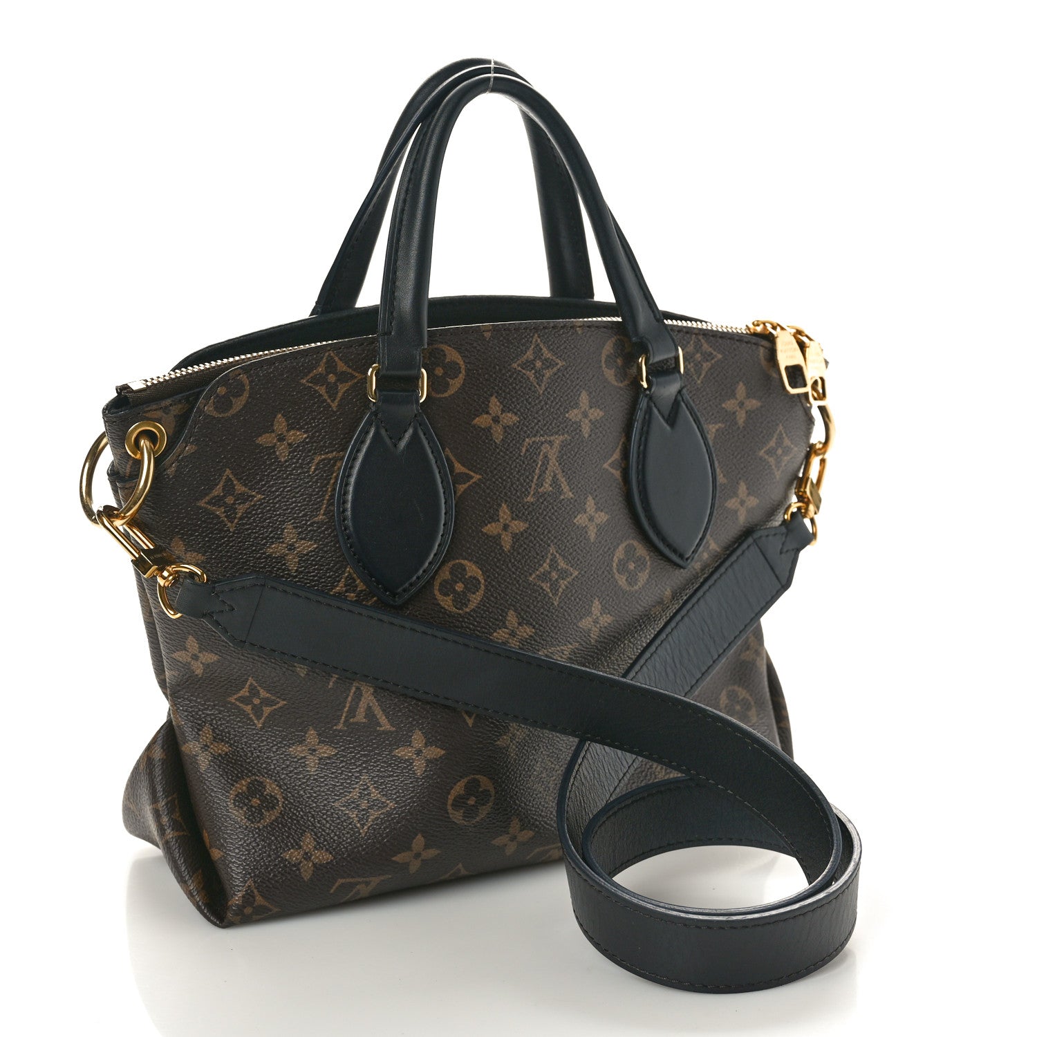 Monogram Flower Zipped Tote PM Black
