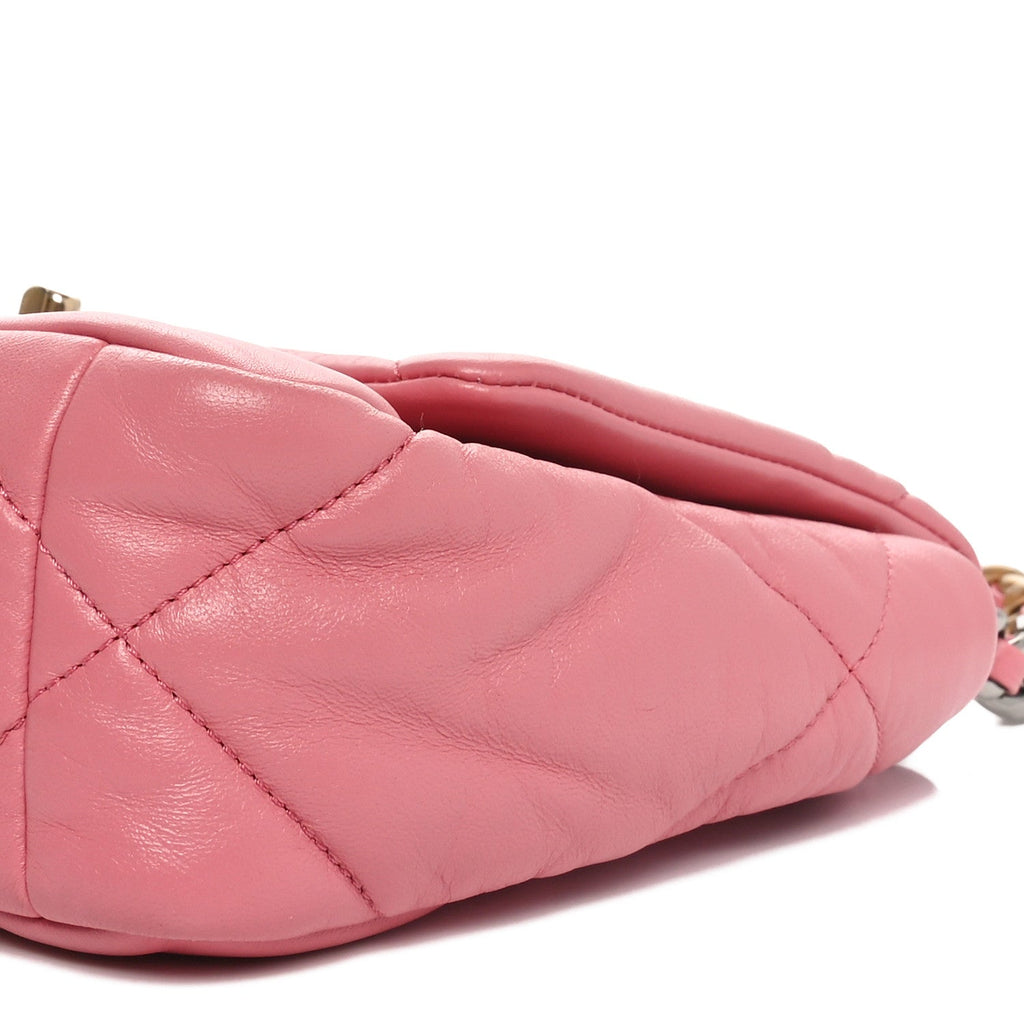 Lambskin Quilted Medium Chanel 19 Flap Pink