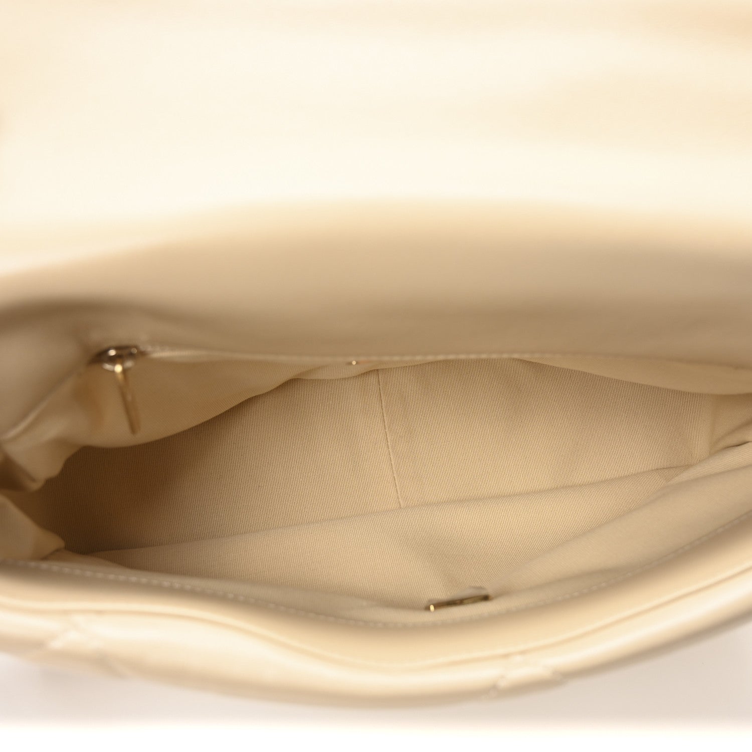 Lambskin Quilted Large Chanel 19 Flap Beige
