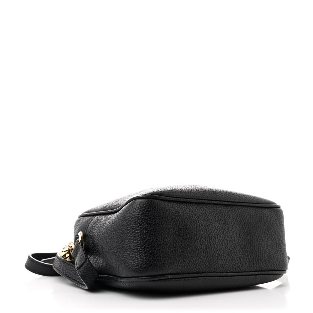 Pebbled Calfskin Small Soho Disco Bag Black