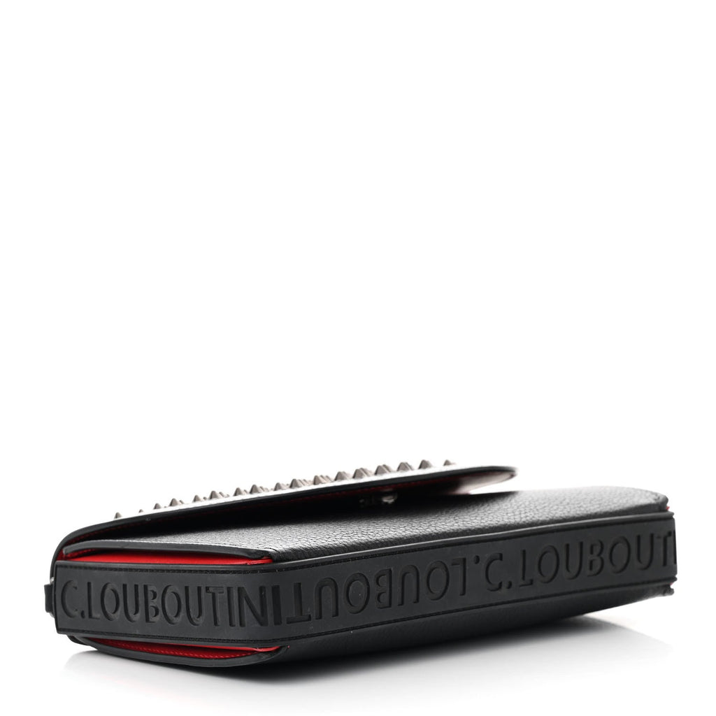 Calfskin Funky Spikes Wallet on Strap Black