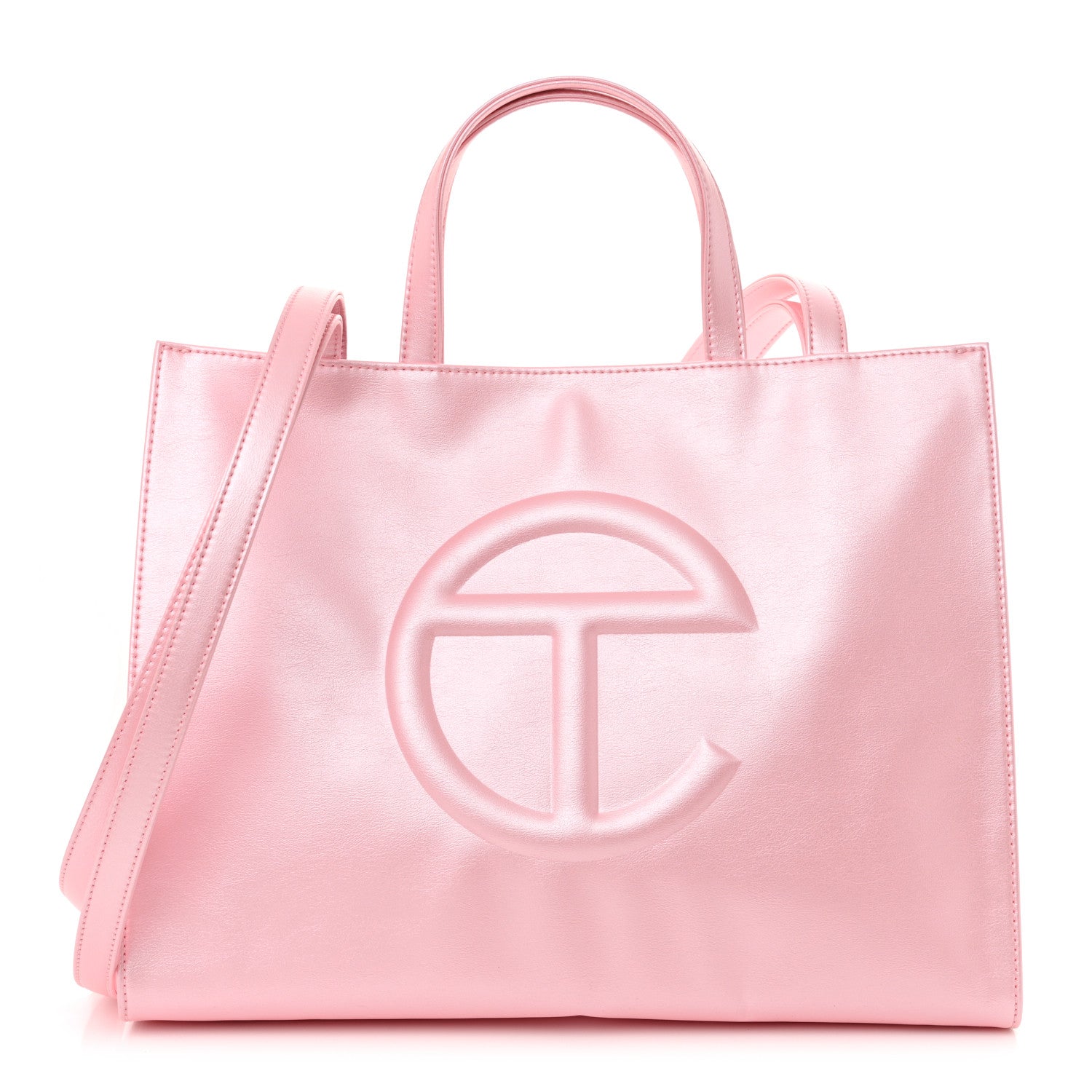 Metallic Vegan Leather Medium Shopping Bag Ballerina
