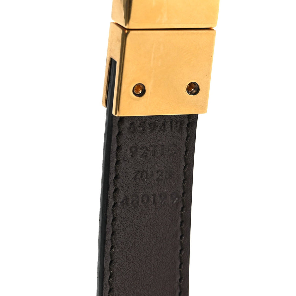 GG Supreme Monogram Plutone Calfskin Double G Reversible 37mm Belt 70 28 Beige Ebony New Acero
