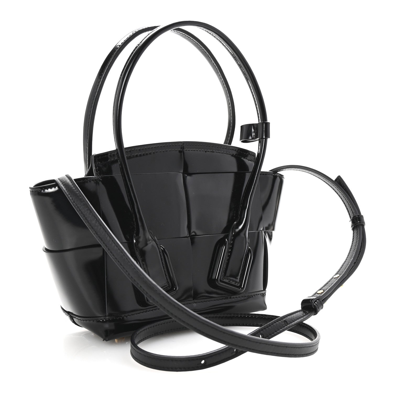 Patent Maxi Intrecciato Mini Arco Black