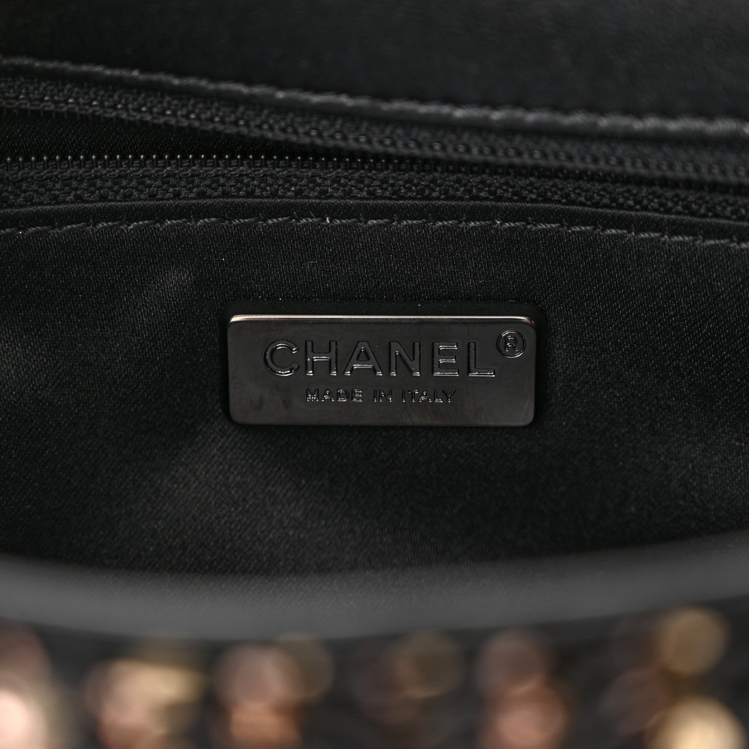 Sequin Mini Rectangular Flap Black Gold