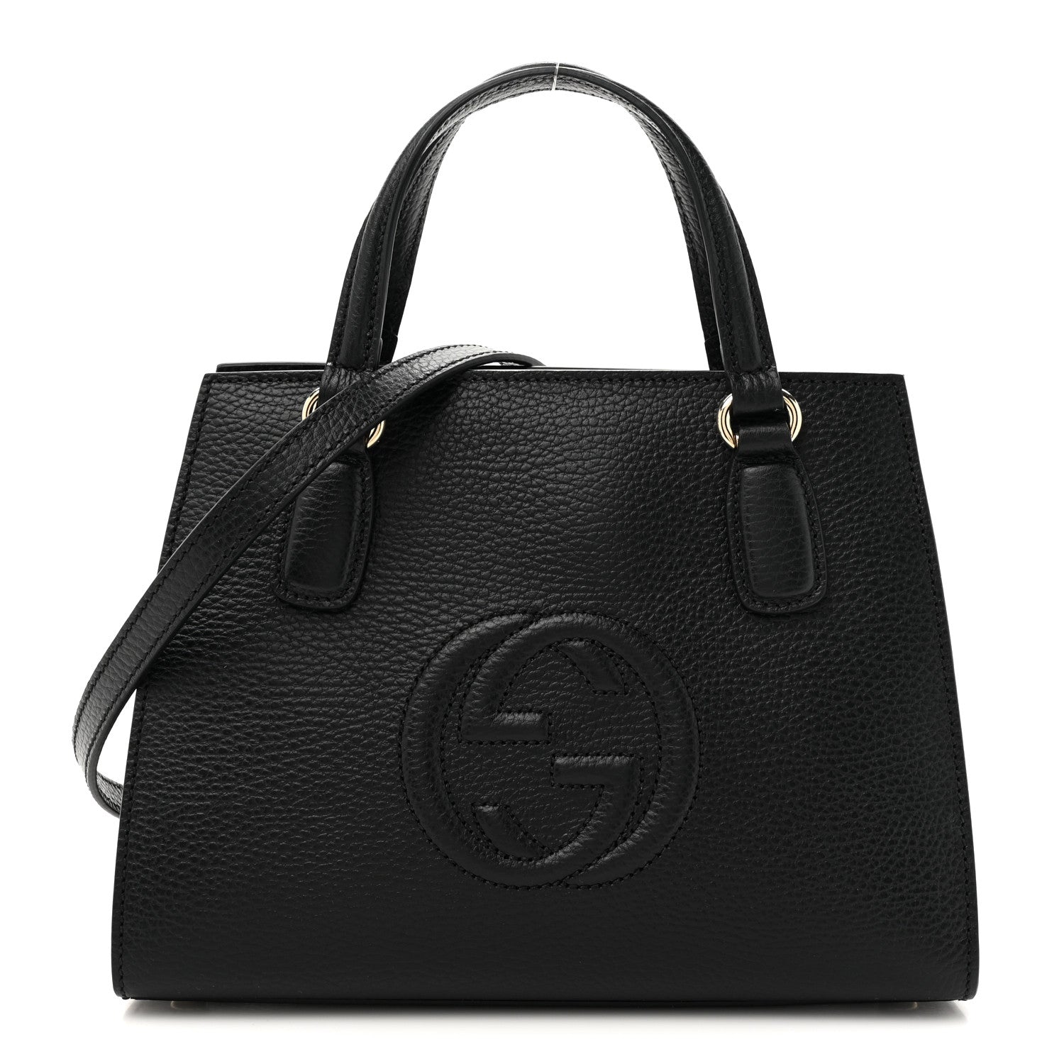 Dollar Calfskin Medium Soho Top Handle Satchel Black