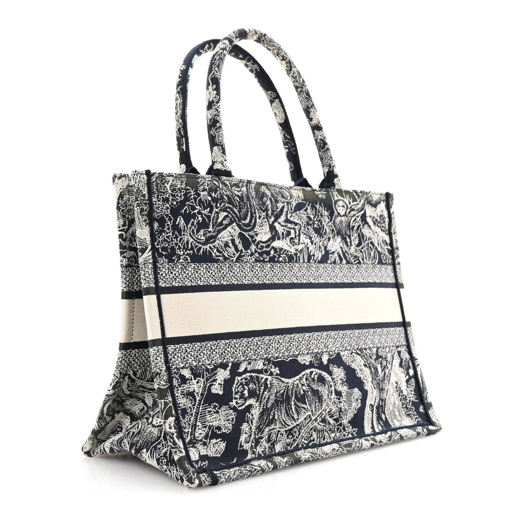 Canvas Embroidered Medium Toile De Jouy Reverse Book Blue