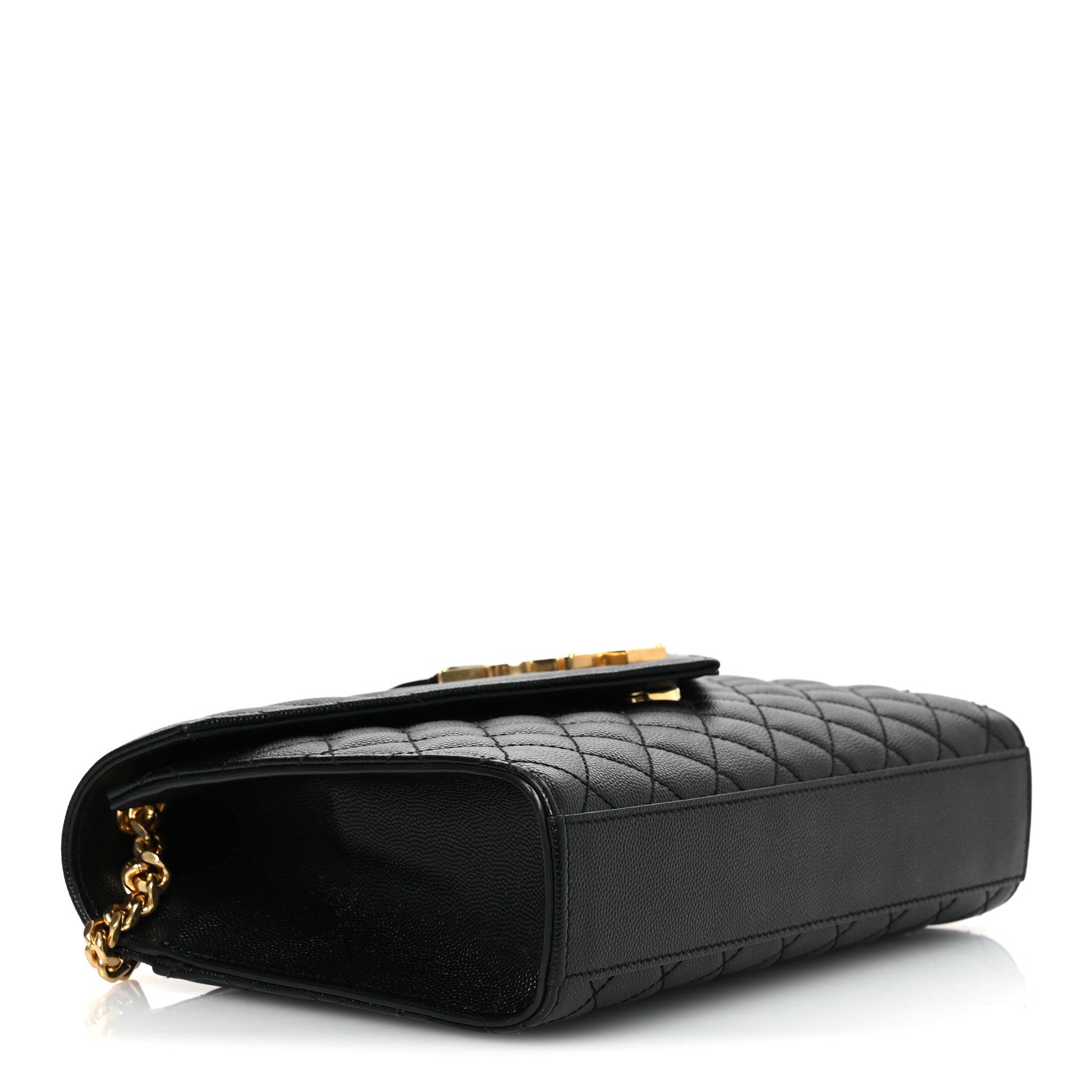 Grain De Poudre Textured Mixed Matelasse Triquilt Medium Monogram Satchel Black