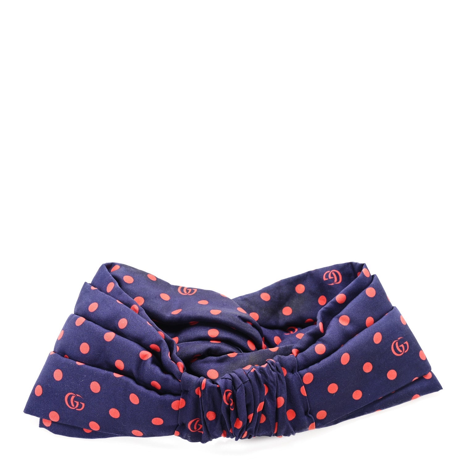 Silk Polka Dot Headband M Blue Red