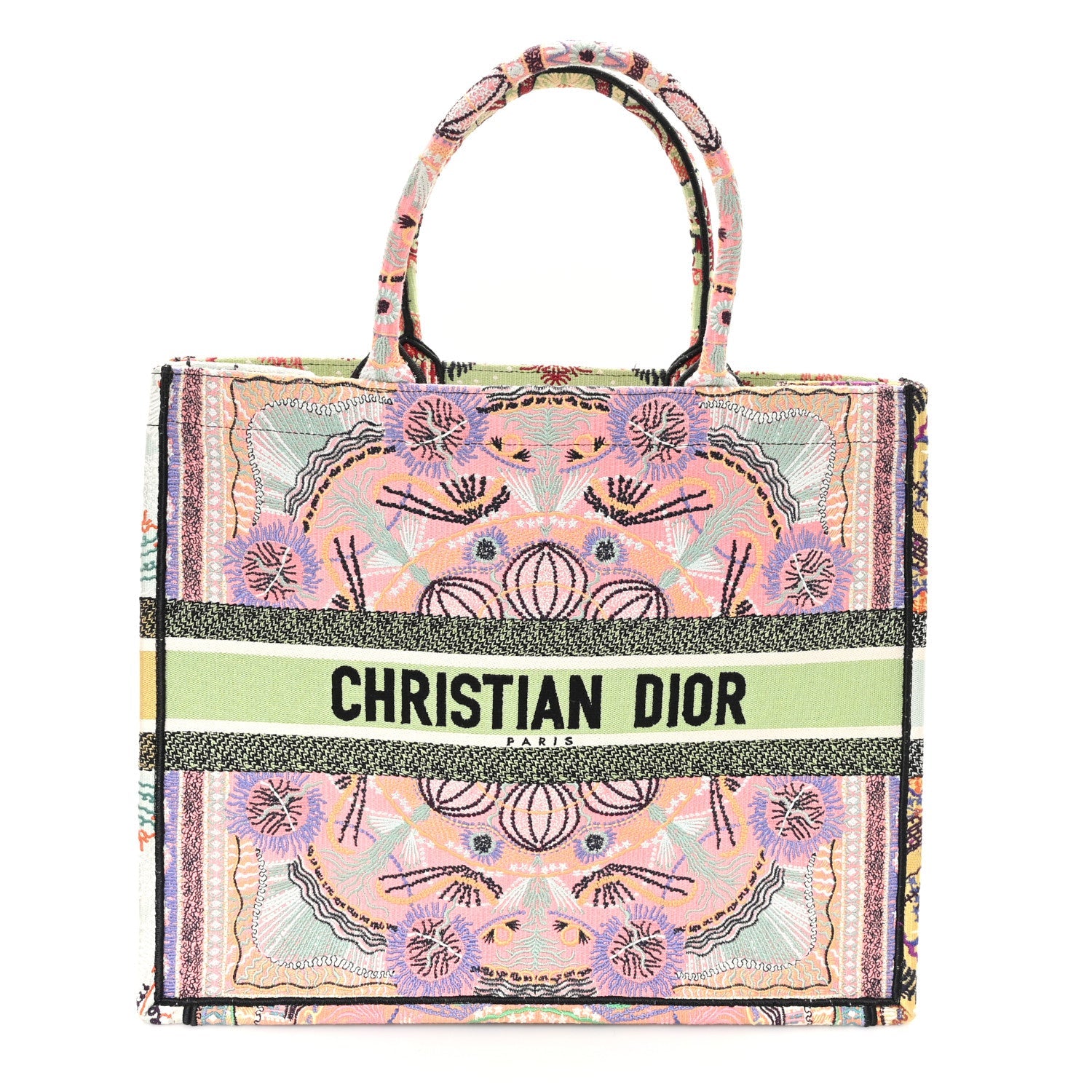 Canvas Embroidered Large In Lights Book Tote Multicolor