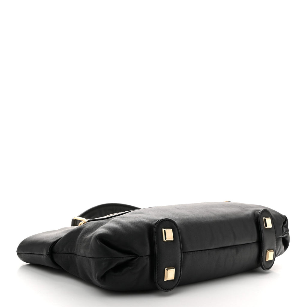 Calfskin Chain Shoulder Bag Black