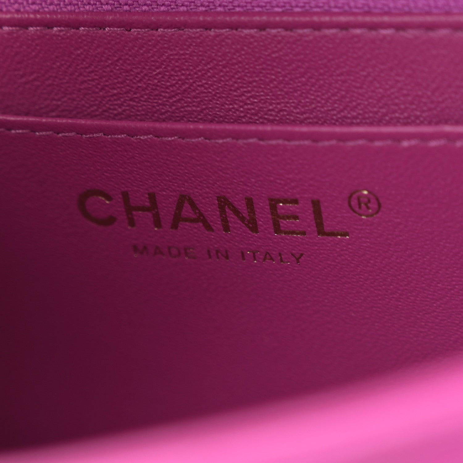 Lambskin Quilted Mini Square Flap Purple