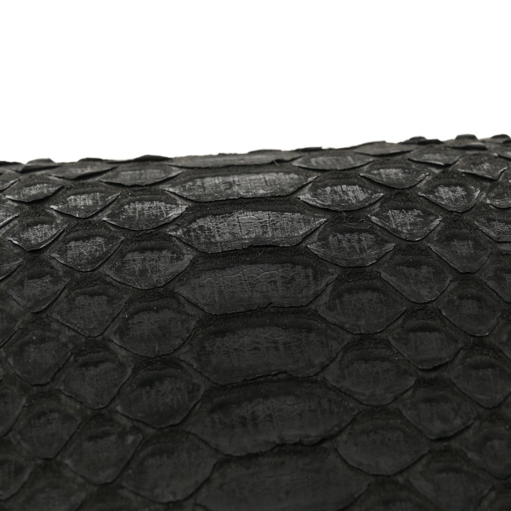 Matte Snakeskin Calfskin Small Boy Flap Black