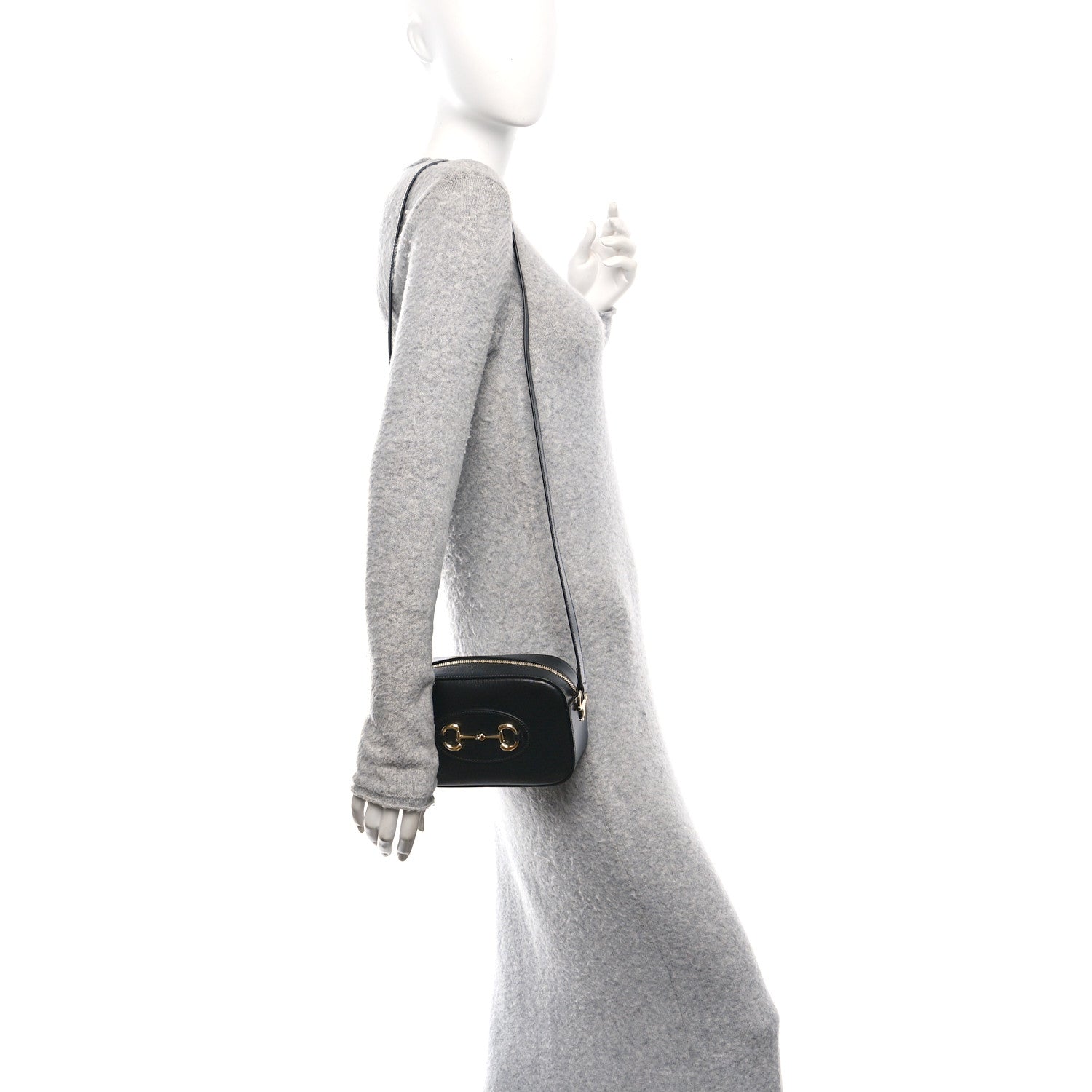 Calfskin Mini Horsebit 1955 Camera Shoulder Bag Black