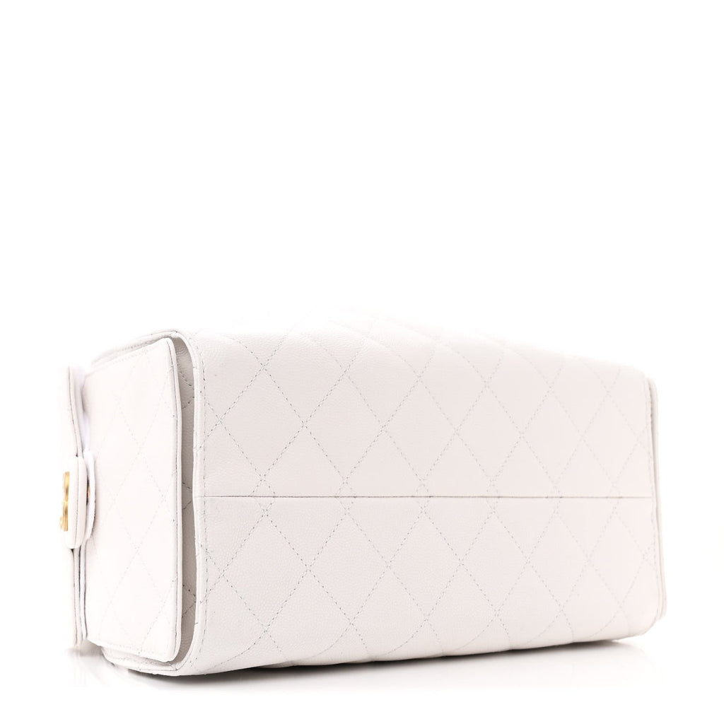 Caviar Quilted Small Chanel 25 Handbag White