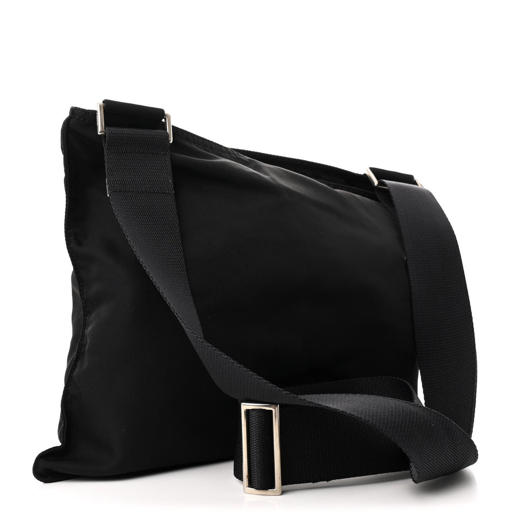 Nylon Vela Flat Messenger Bag Black