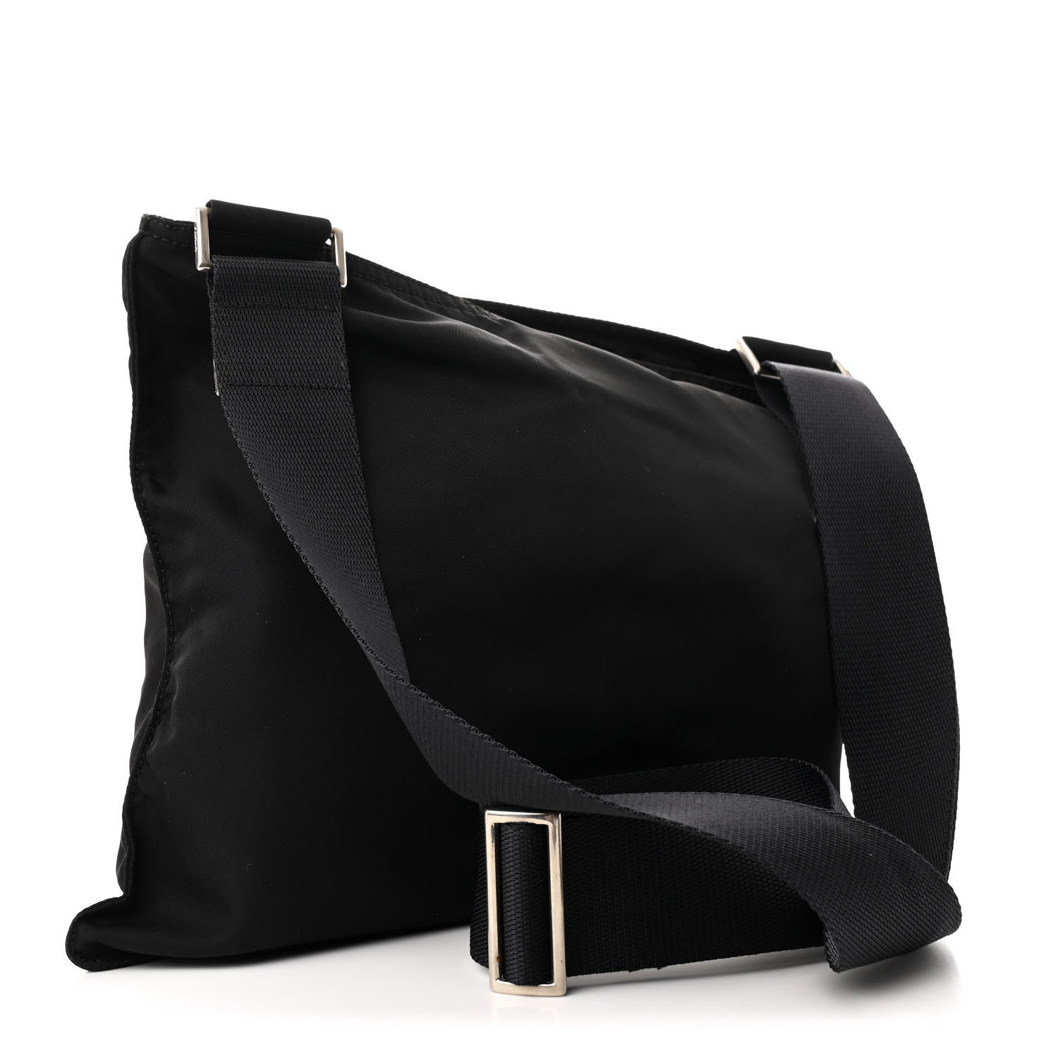 Nylon Vela Flat Messenger Bag Black