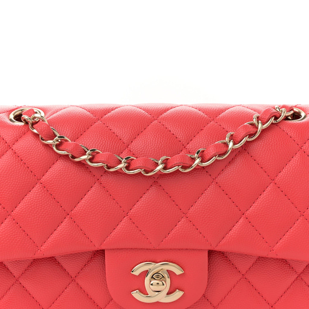 Caviar Quilted Small Double Flap Red