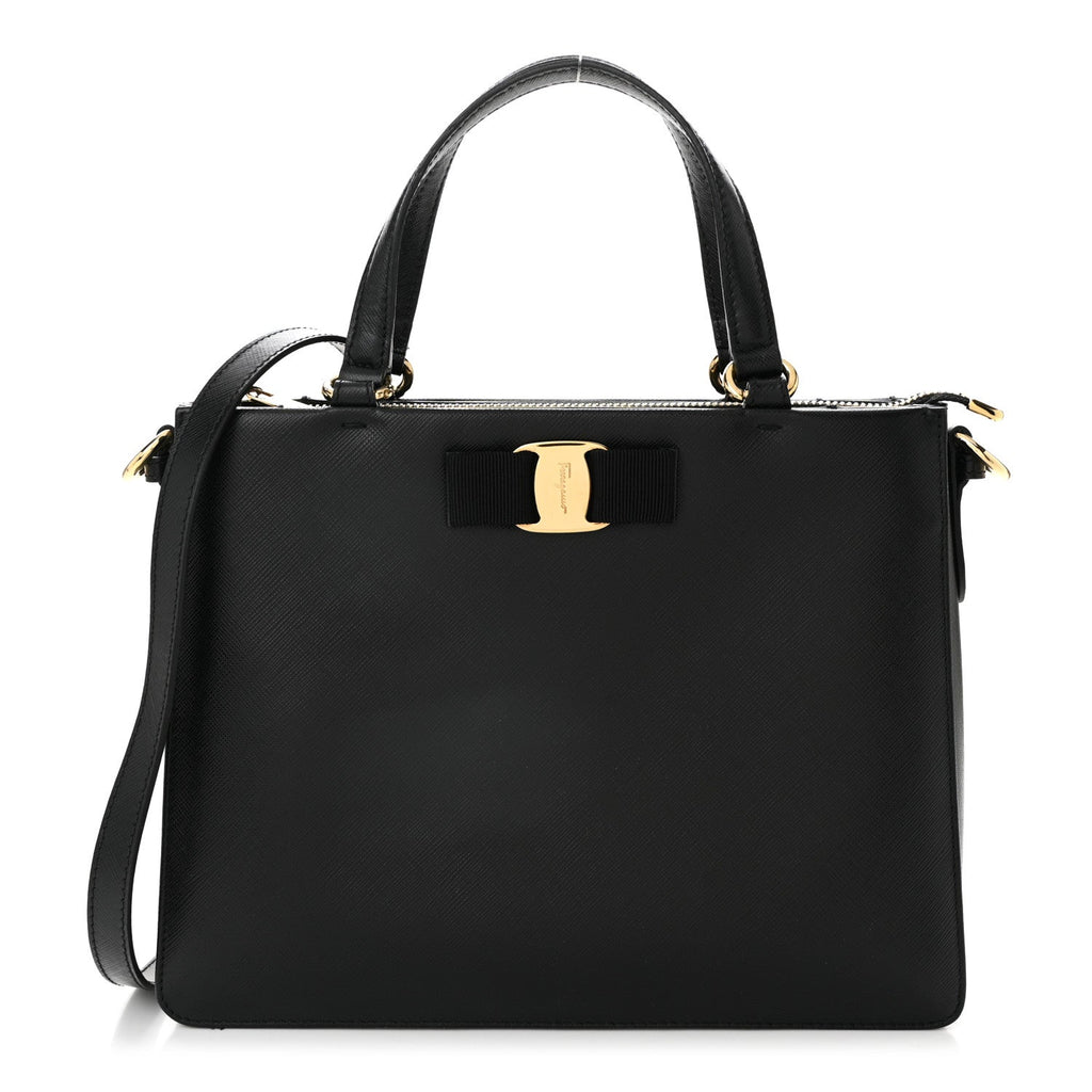Printed Calfskin Tracy Vara Tote Black
