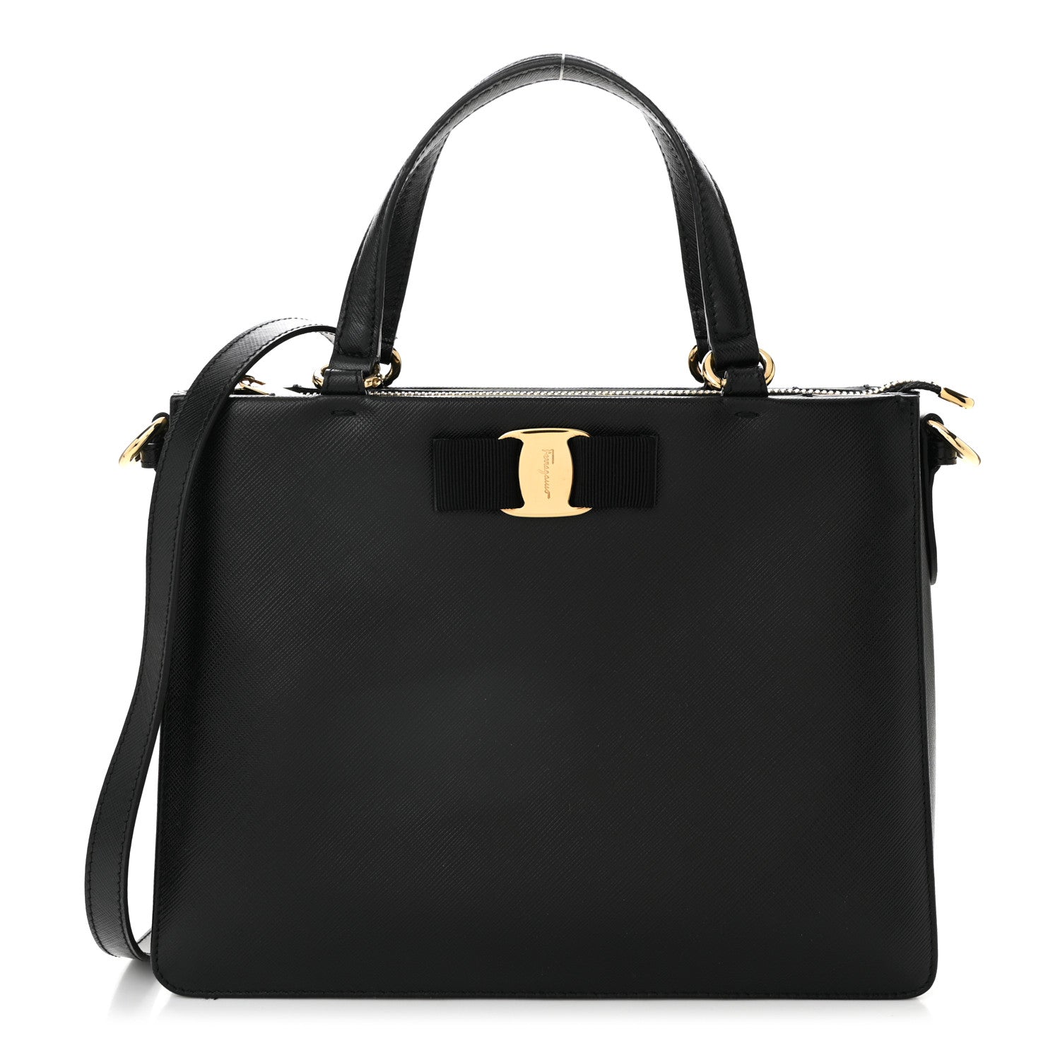 Printed Calfskin Tracy Vara Tote Black