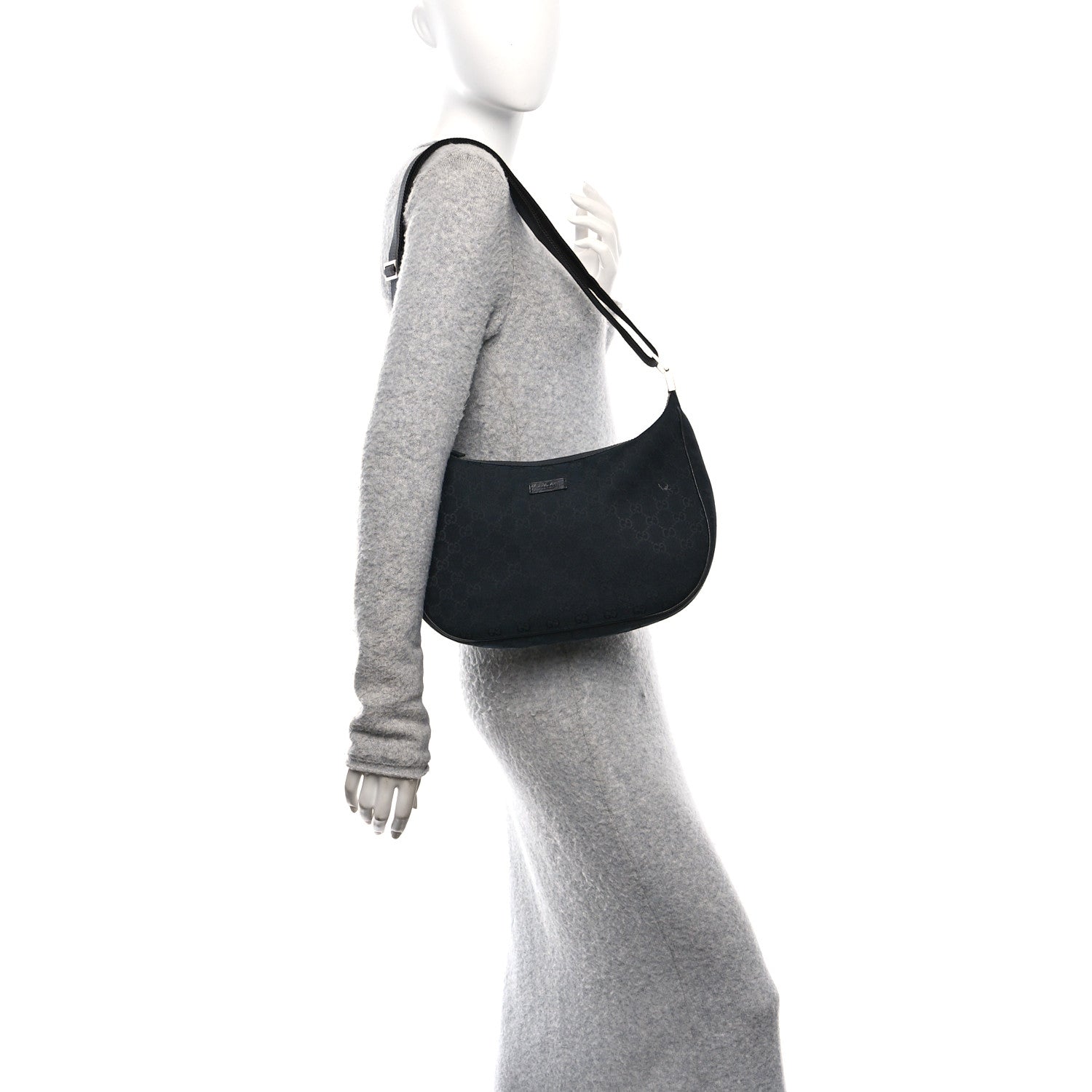 Monogram Medium Half Moon Hobo Black