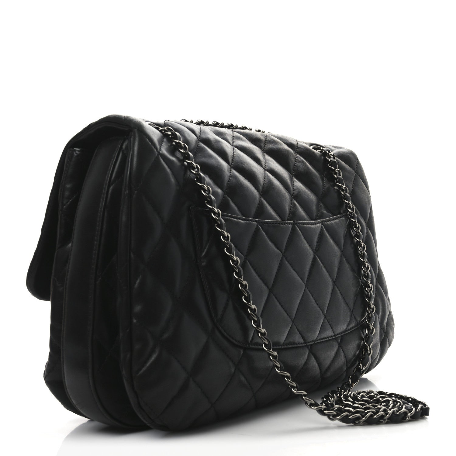 Lambskin Quilted Chanel 3 Maxi Flap Bag Black