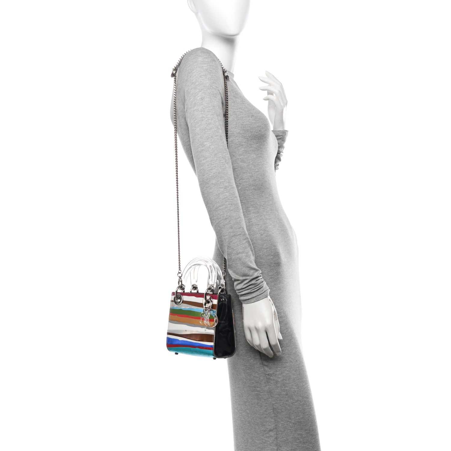 X WANG GUANGLE Technical Fabric Acrylic PVC Mini Lady Dior Multicolor