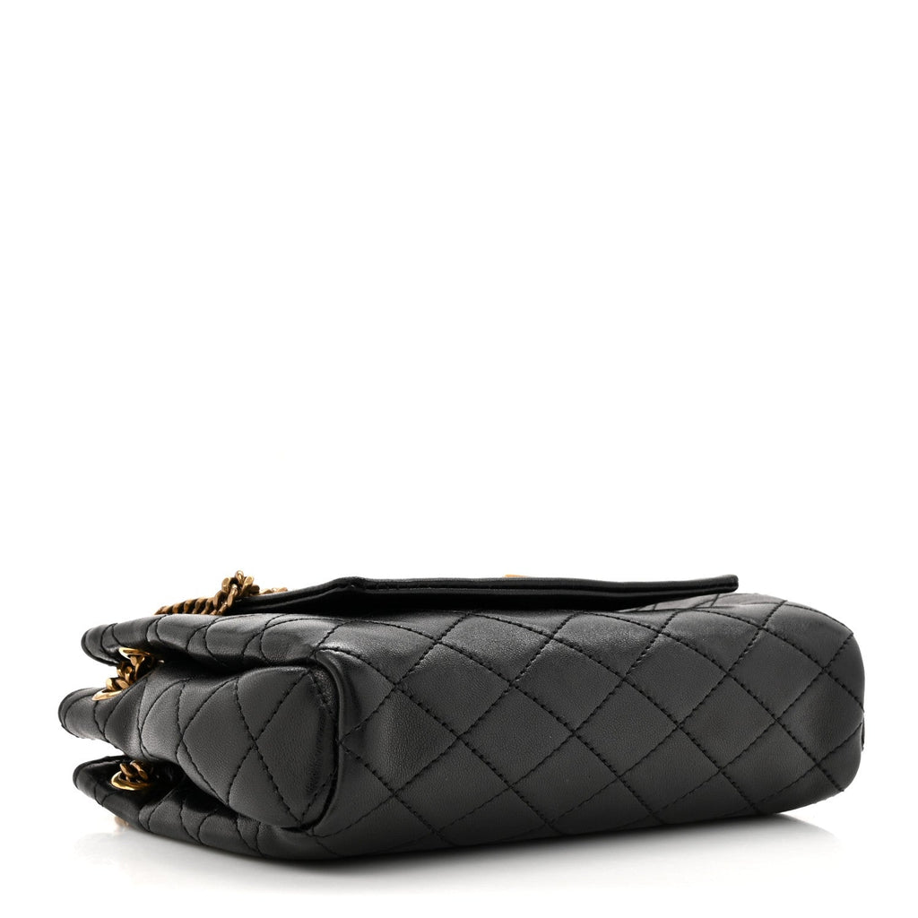 Lambskin Quilted Monogram Mini Nolita Black
