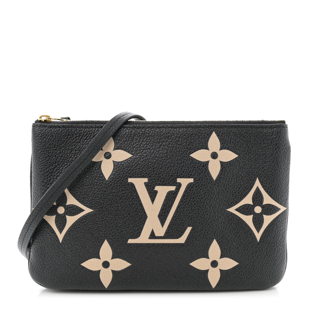 Empreinte Monogram Giant Double Zip Pochette Black Cream
