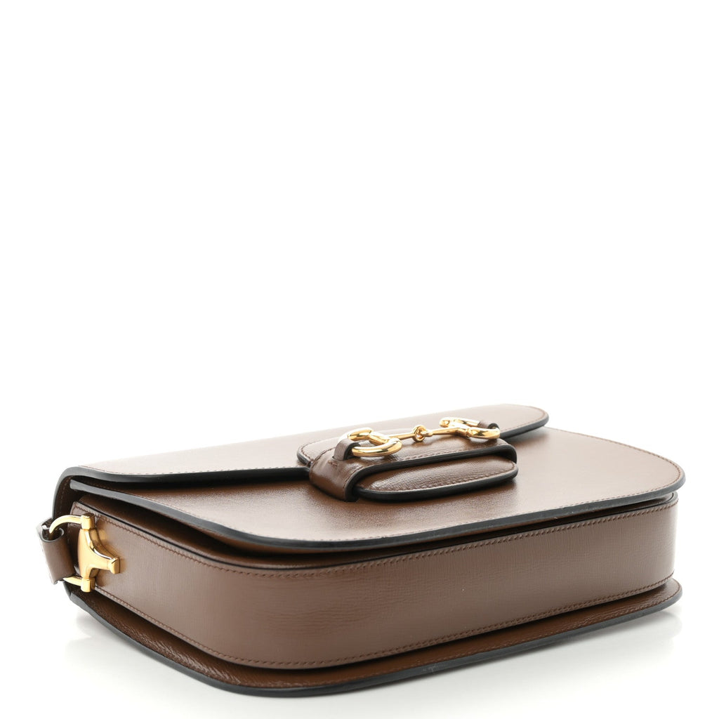 Azalea Calfskin Horsebit 1955 Shoulder Bag Brown Sugar