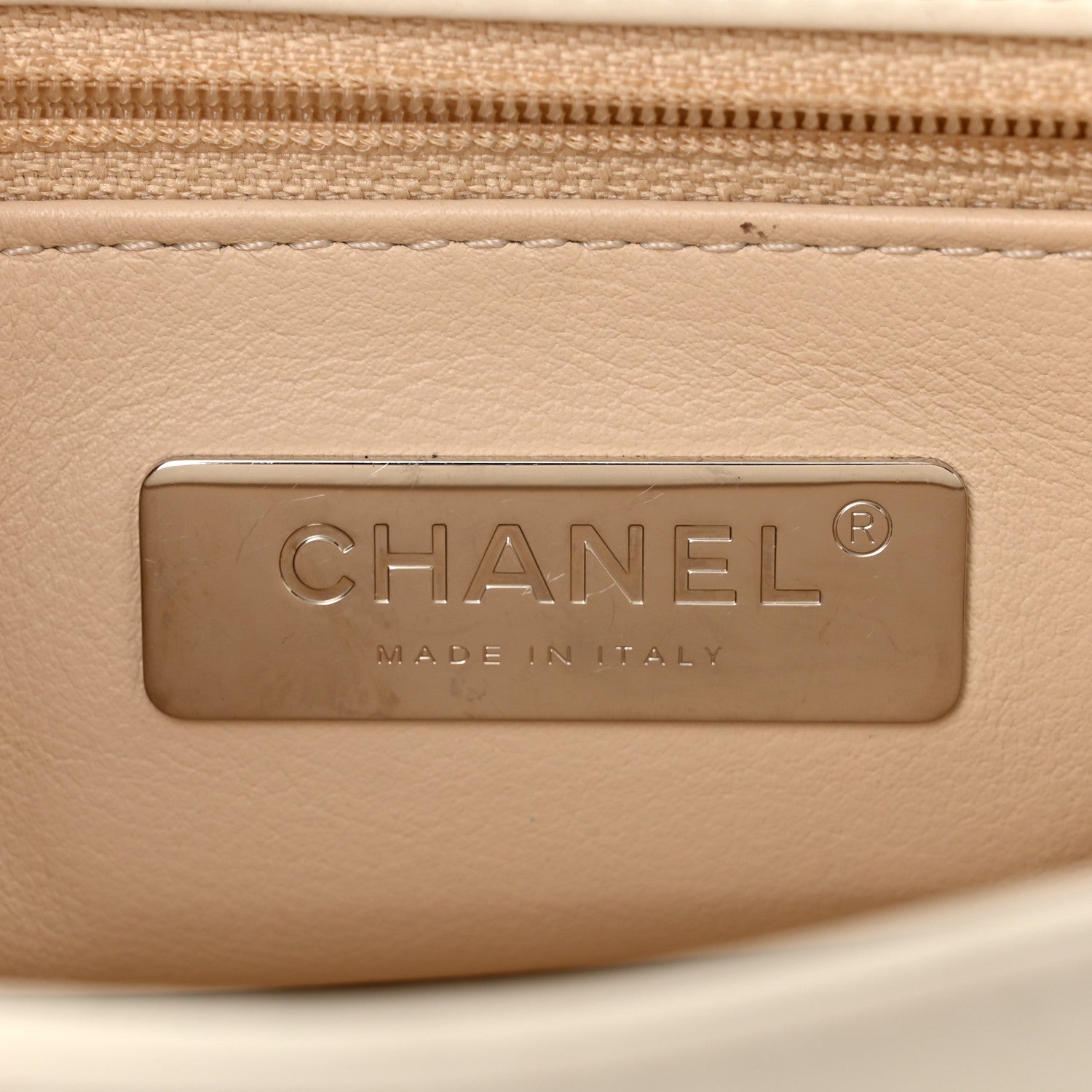 Calfskin Stitched Small Precious Union Flap Bag White