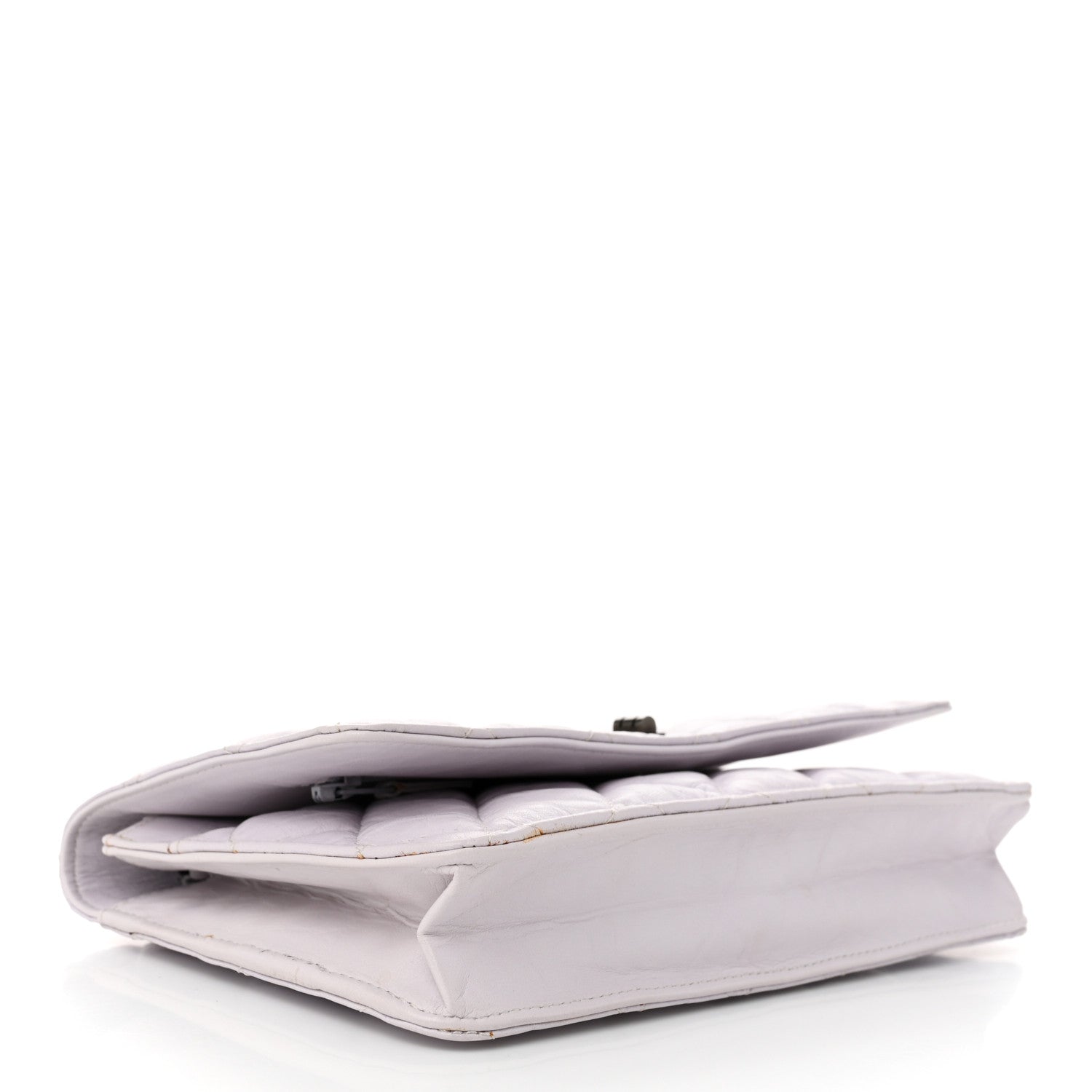 Aged Calfskin Quilted Reissue Wallet On Chain WOC White