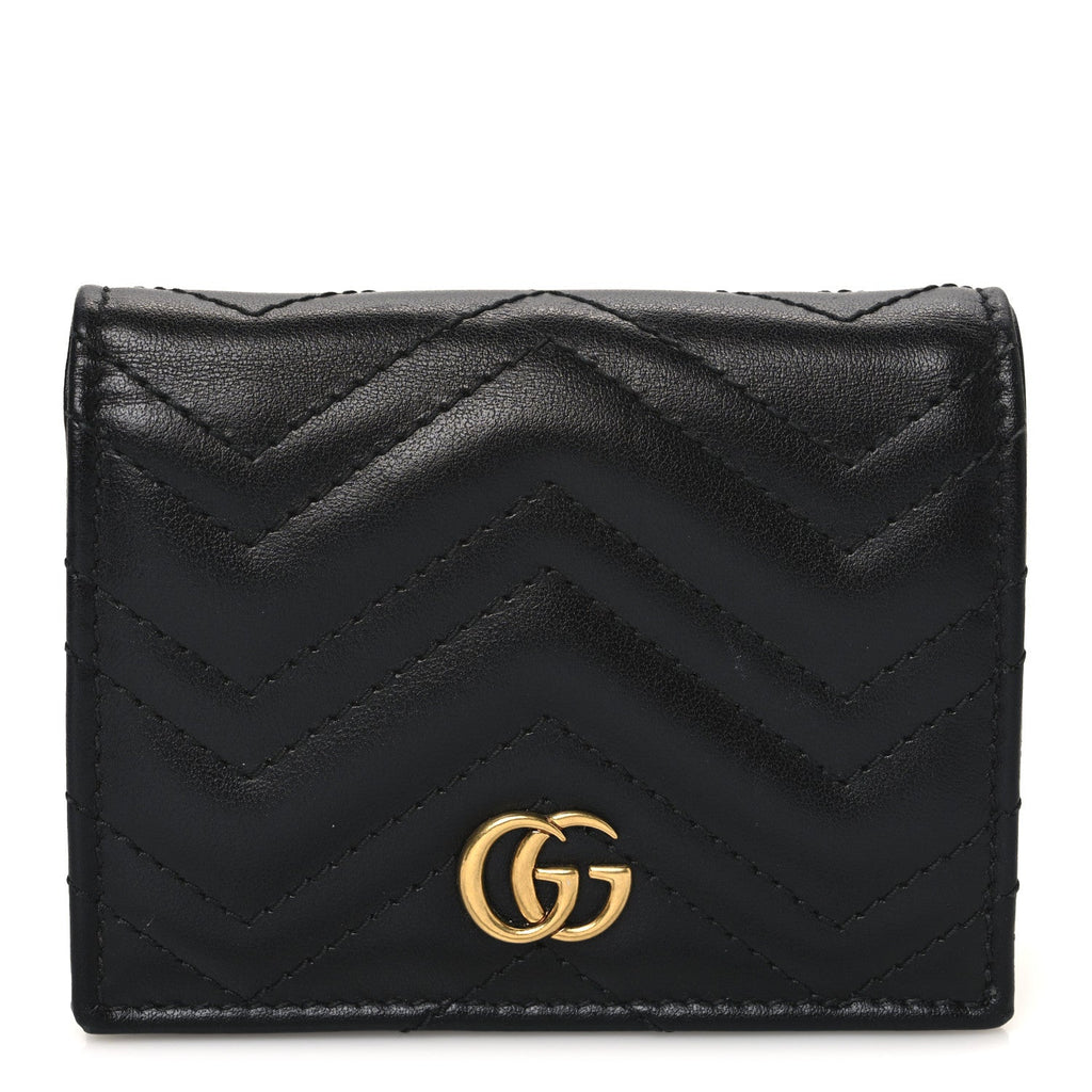 Calfskin Matelasse GG Marmont  Case Wallet Black