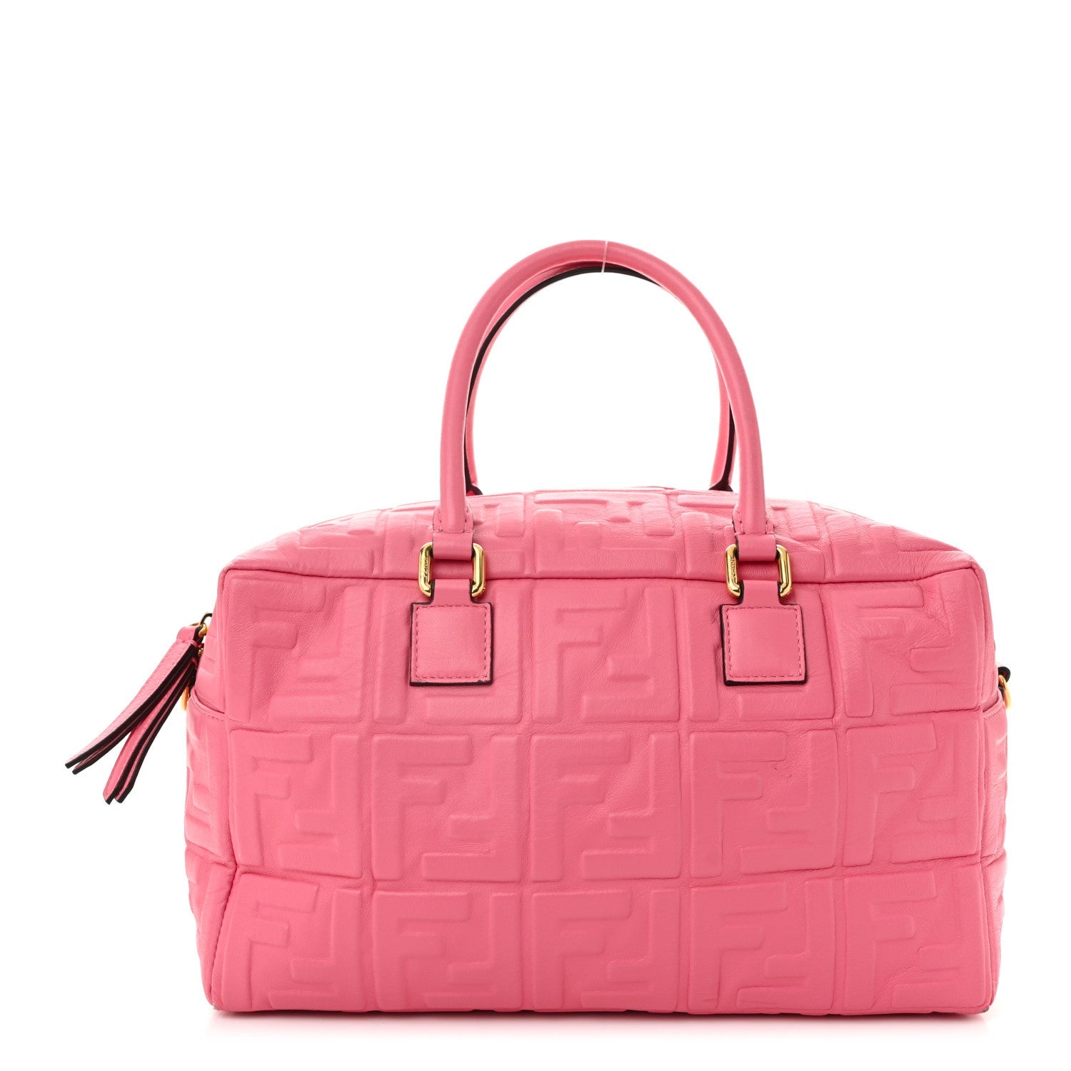 Nappa FF 1974 Embossed Small Boston Rosa Fluo