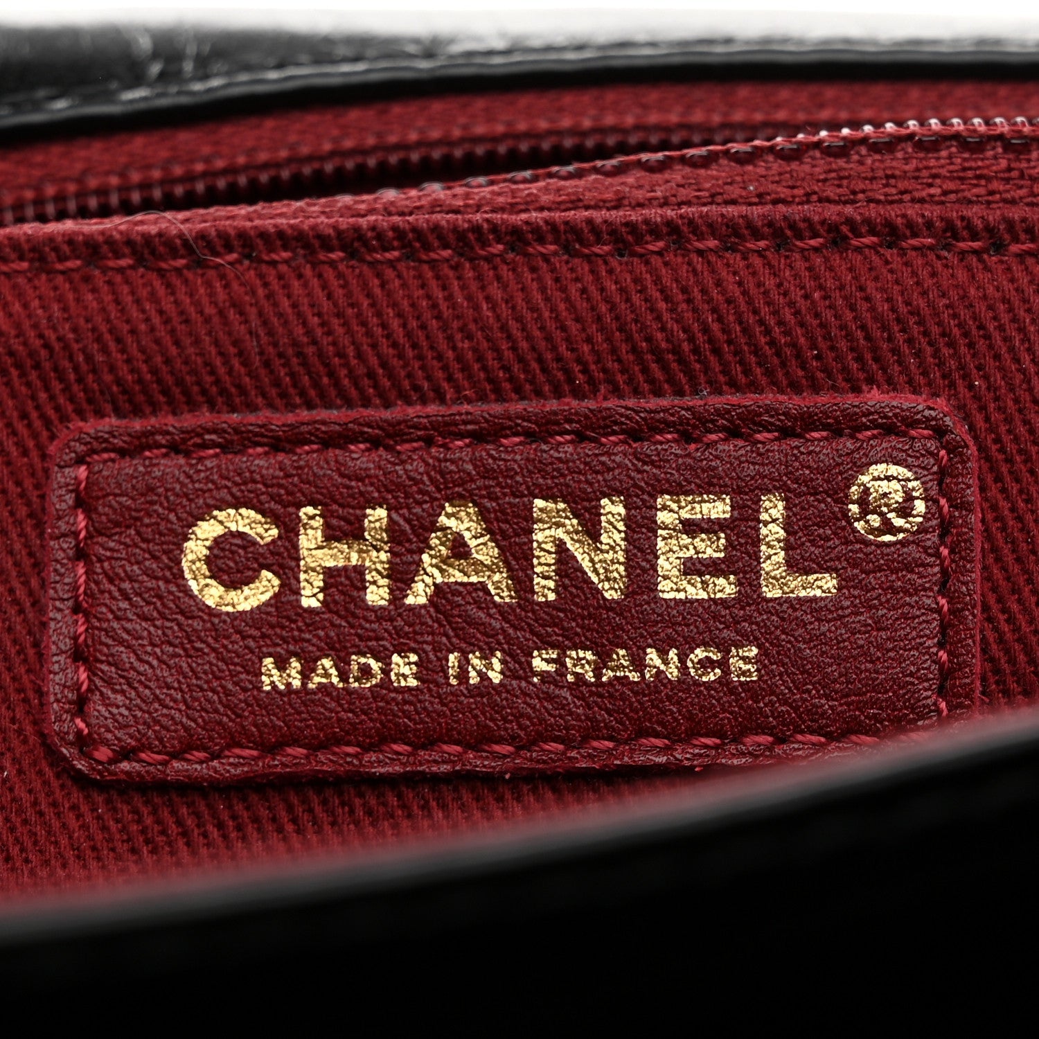 Glazed Calfskin Quilted Medium Bubble CC Flap Black