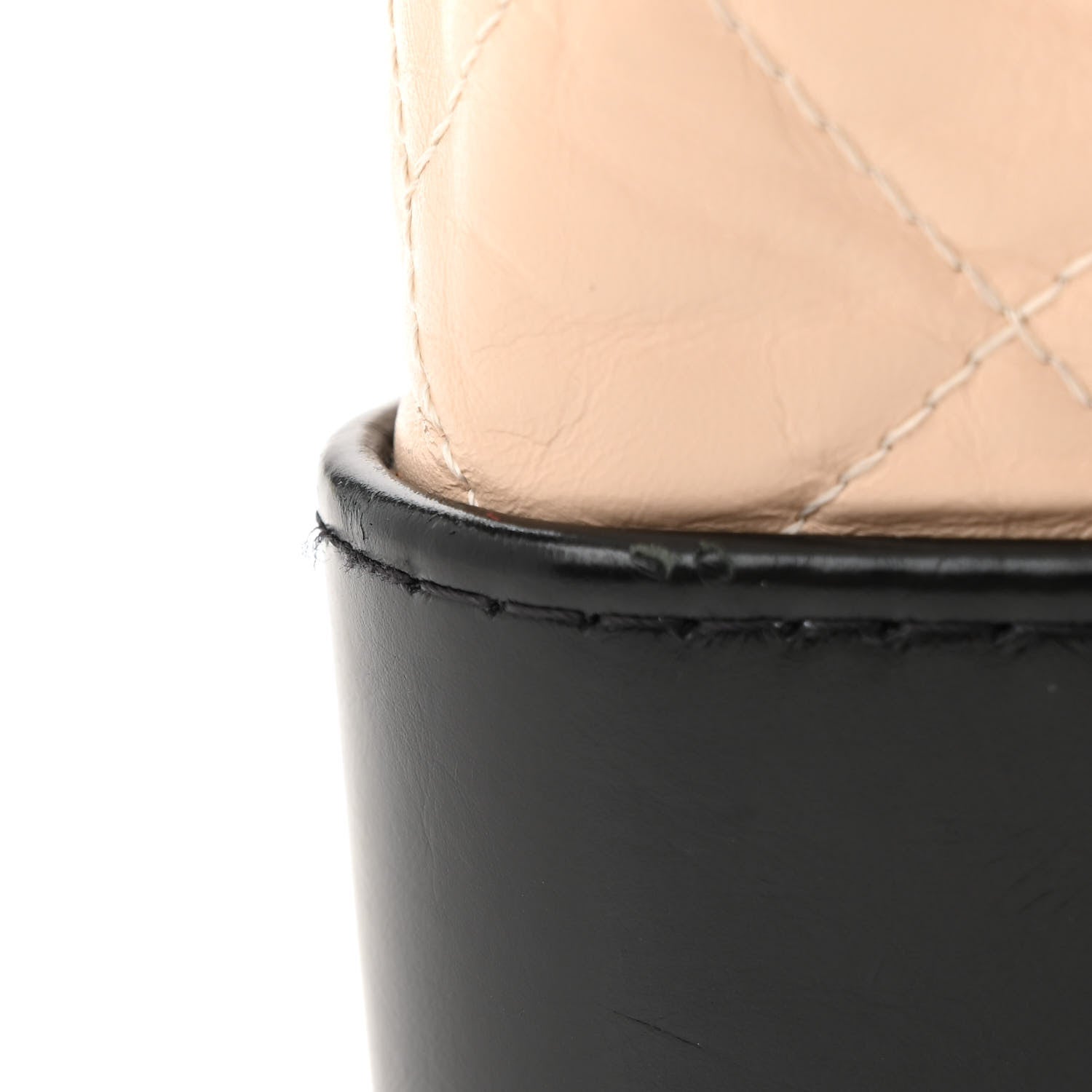 Aged Calfskin Quilted Small Gabrielle Backpack Beige Black