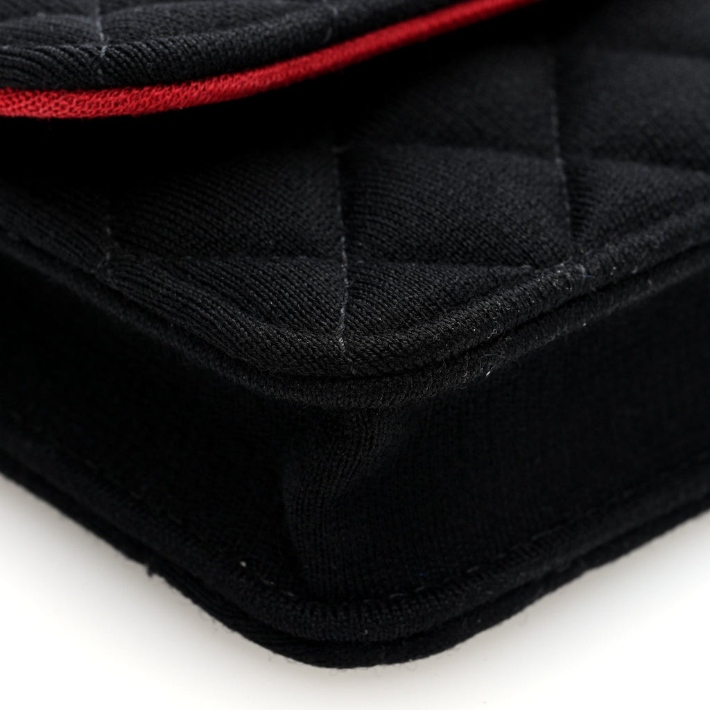Jersey Quilted Micro Mini Flap Black
